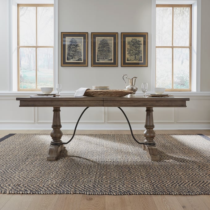 Liberty Americana Farmhouse Dusty Taupe Trestle Table LBRT-615-4202-TBL