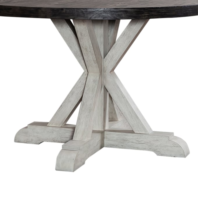 Liberty Willowrun Rustic White Round Single Pedestal Table Base LBRT-619-P4848