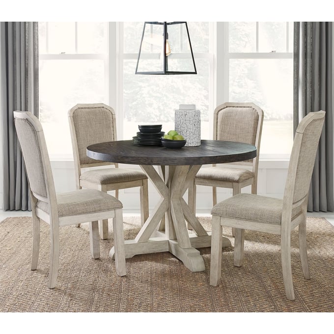 Liberty Willowrun Rustic White Weathered Gray 5pc Dining Room Set LBRT-619-4848-DR-S1