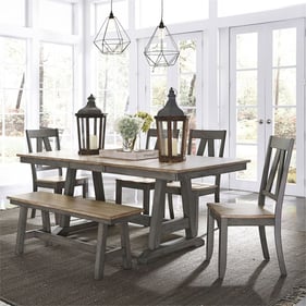 Liberty Lindsey Farm Gray Sandstone 6pc Dining Room Set