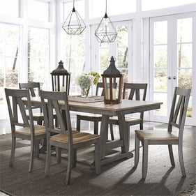 Liberty Lindsey Farm Gray Sandstone 7pc Dining Room Set