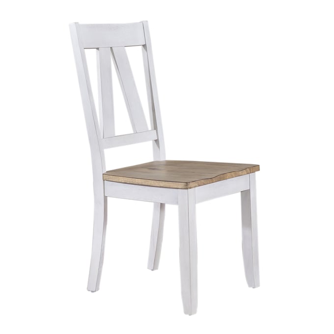 2 Liberty Lindsey Farm Weathered White Sandstone Splat Back Side Chairs LBRT-62WH-C2500S