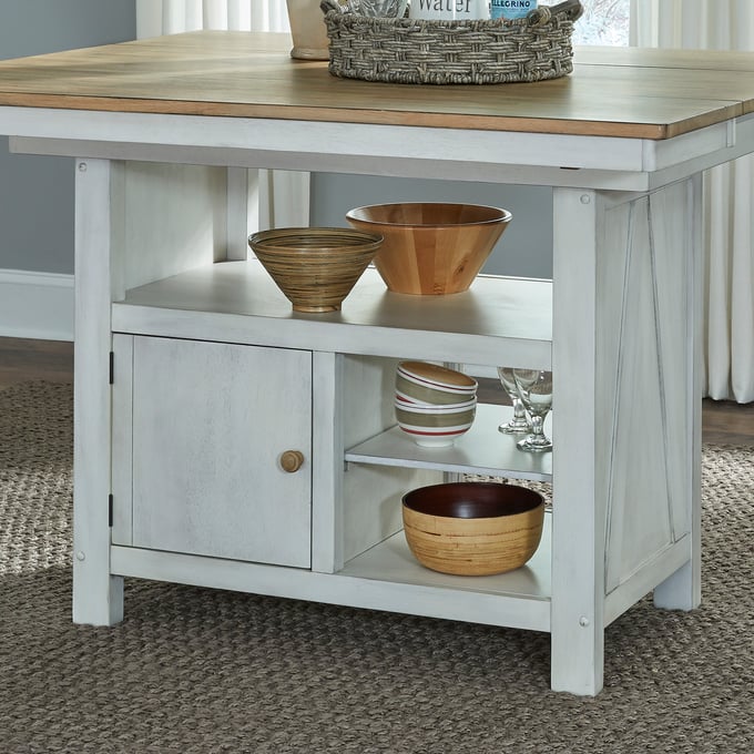 Liberty Lindsey Farm Weathered White Kitchen Island Base LBRT-62WH-IT5446B