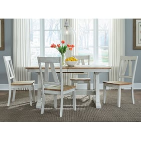 Liberty Lindsey Farm Weathered White Sandstone 5pc Dining Room Set