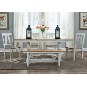 Liberty Lindsey Farm Weathered White Sandstone 6pc Dining Room Set