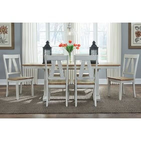 Liberty Lindsey Farm Weathered White Sandstone 7pc Dining Room Set