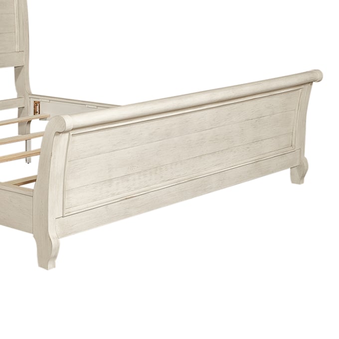 Liberty Farmhouse Reimagined Antique White Chestnut King Sleigh Footboard LBRT-652-BR22F