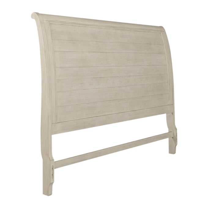 Liberty Farmhouse Reimagined Antique White Chestnut King Sleigh Headboard LBRT-652-BR22H