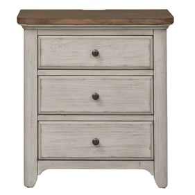 Liberty Farmhouse Reimagined Antique White 3 Drawer Night Stand