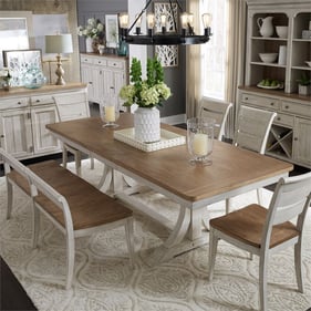 Liberty Farmhouse Reimagined White Chestnut 6pc Dining Room Set