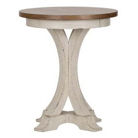 Liberty Farmhouse Reimagined Antique White Round Chair Side Table