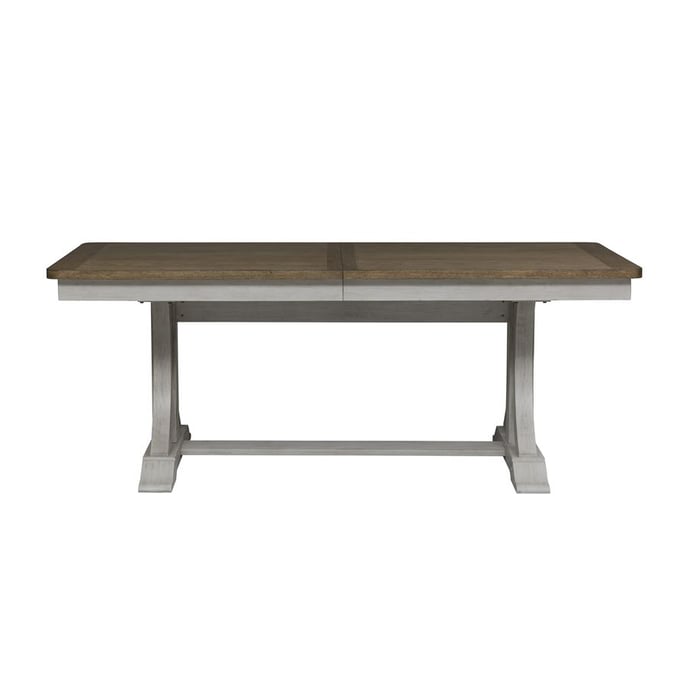 Liberty Farmhouse Reimagined White Chestnut Trestle Table LBRT-652-4096-DT