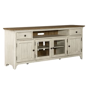 Liberty Farmhouse Reimagined Antique White Chestnut Entertainment TV Stand