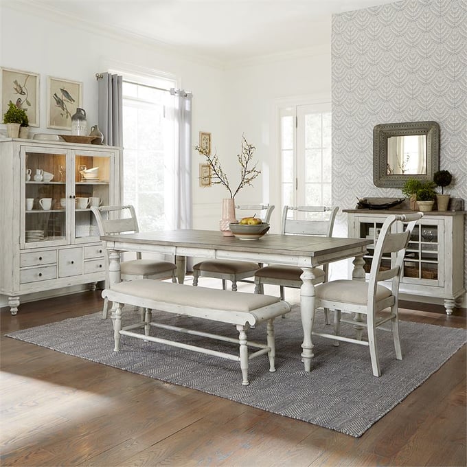 Liberty Whitney Gray Rectangular 6pc Dining Room Set LBRT-661W-CD-6RTS