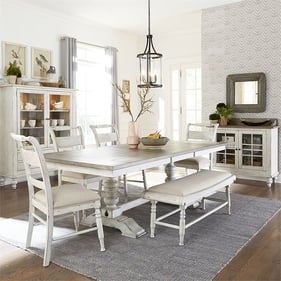 Liberty Whitney Gray Trestle 6pc Dining Room Set