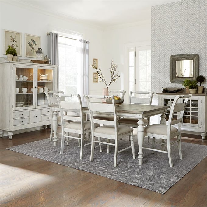 Liberty Whitney Gray Rectangular 7pc Dining Room Set LBRT-661W-CD-7RLS