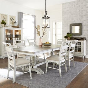 Liberty Whitney Gray Trestle 7pc Dining Room Set