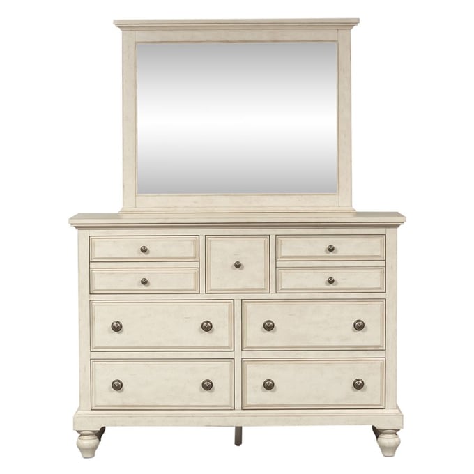 Liberty High Country Antique White Dresser And Mirror LBRT-697-BR-DM