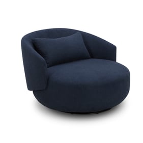 Liberty Haley Midnight Upholstered Swivel Cuddler Chair