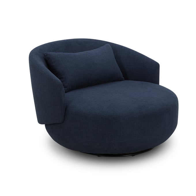 Liberty Haley Midnight Upholstered Swivel Cuddler Chair LBRT-708-ACH15-N