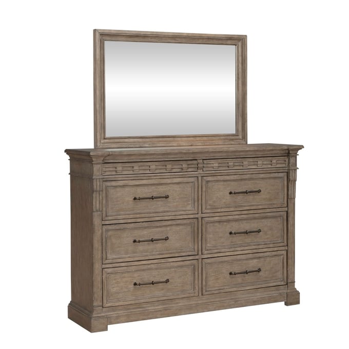 Liberty Town And Country Dusty Taupe Dresser And Mirror LBRT-711-BR31-DRMR