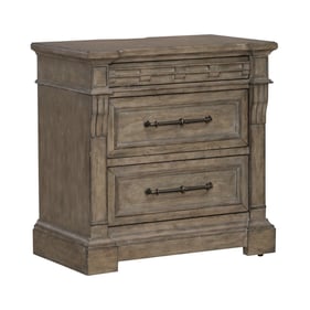 Liberty Town and Country Dusty Taupe 3 Drawers Nightstand with Charging Sta...