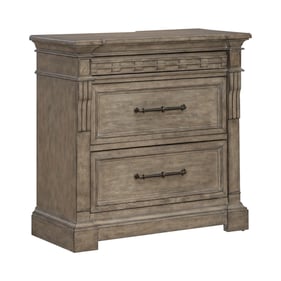 Liberty Town and Country Dusty Taupe Bedside Chest with Charging Station