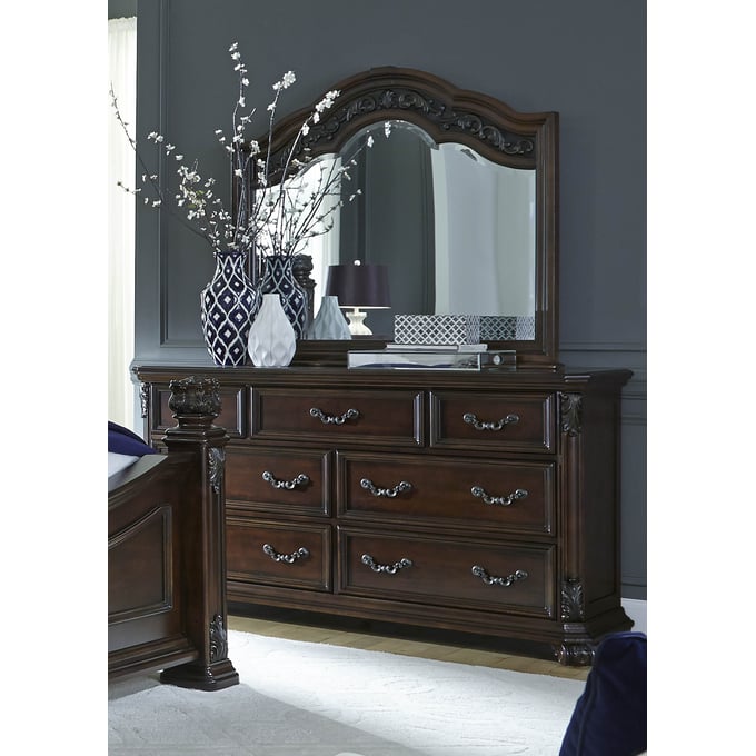 Liberty Messina Estates Cognac Dresser and Mirror LBRT-737-BR-DM