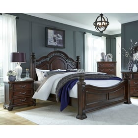 Liberty Messina Estates Cognac 4pc Bedroom Set With Cal King Poster Bed