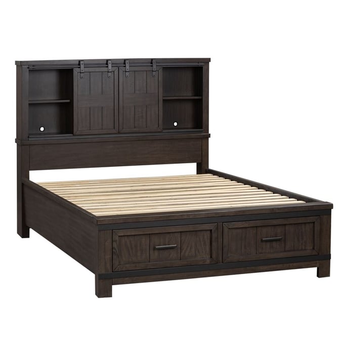 Liberty Thornwood Hills Beaten Gray King Bookcase Bed LBRT-759-BR-KBB