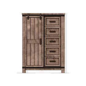 Liberty Thornwood Hills Beaten Gray Sliding Door Chest