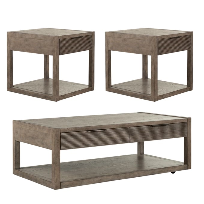 Liberty Bartlett Field Dusty Taupe 3pc Coffee Table Set LBRT-798-OT1010-OCT-S1