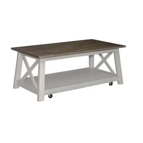 Liberty Laurel Bluff Antique White Dust Grey Rectangular Cocktail Table