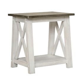 Liberty Laurel Bluff Antique White Dust Grey End Table