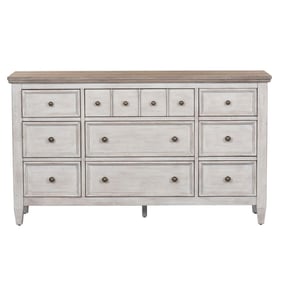 Liberty Heartland Antique White Tobacco 9 Drawer Dresser