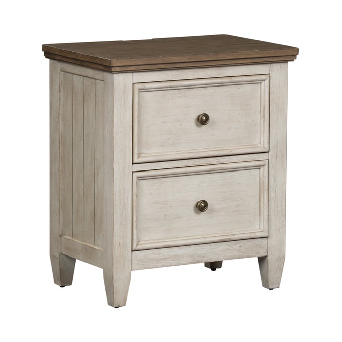 Liberty Heartland Antique White Tobacco 2 Drawer Night Stand LBRT-824-BR63