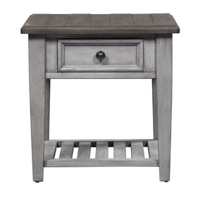 Liberty Heartland Antique White Tobacco Drawer End Table