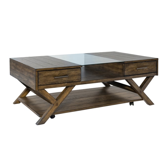 Liberty Lennox Weathered Chestnut Display Cocktail Table LBRT-871-OT1010