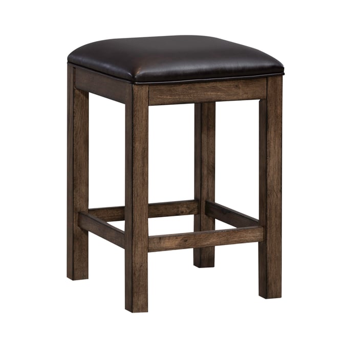 Liberty Lennox Weathered Chestnut Upholstered Console Stool LBRT-871-OT9001