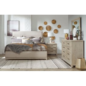 Liberty Belmar Washed Taupe Silver Champagne 4pc Bedroom Set With King Upho...