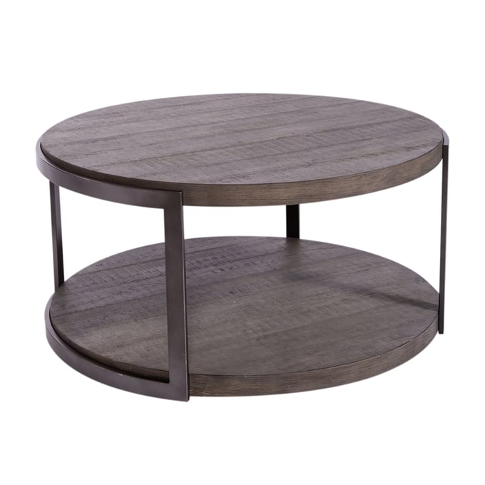 Liberty Modern View Gauntlet Gray Round Cocktail Table LBRT-960-OT1010