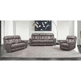 Luxur Living Chapaner Gunmetal Fabric 3pc Power Living Room Set