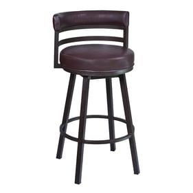 Luxur Living Fattepur Brown Gray Faux Leather 26 Inch Swivel Counter Stool