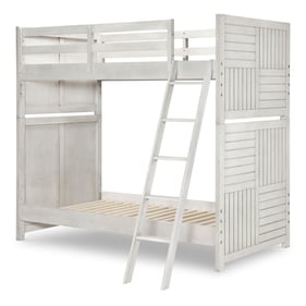 Legacy Kids Summer Camp Stone Path White Twin Over Twin Bunk Bed