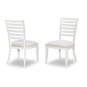 2 Legacy Furniture Edgewater Sand Dollar White Ladder Back Side Chairs