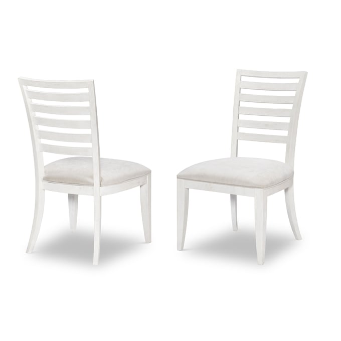 2 Legacy Furniture Edgewater Sand Dollar White Ladder Back Side Chairs LGC-1313-240