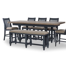 Legacy Furniture Essex Sand Graphite 6pc Counter Height Set With Bench