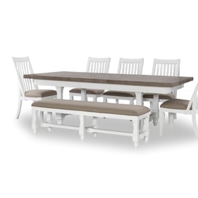 Legacy Furniture Essex Sand White 6pc Dining Room Set With Bench