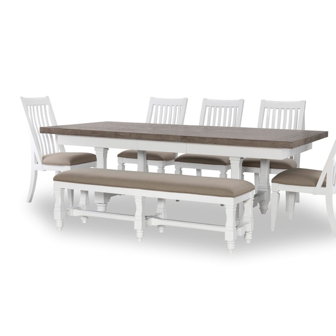 Legacy Furniture Essex Sand White 6pc Dining Room Set With Bench LGC-1374-121-DR-S2