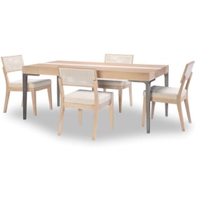 Legacy Furniture Biscayne Blonde Malabar Travertine Insert 5pc Dining Room ...